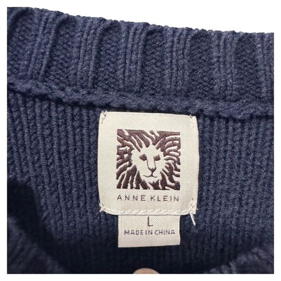 Anne Klein‎ woman's size large navy knit sweater - Picture 4 of 5